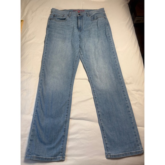Lucky Brand Other - Lucky Brand 410 Athletic Straight Jeans Mens 34x34 Light Blue Good Stretch Denim